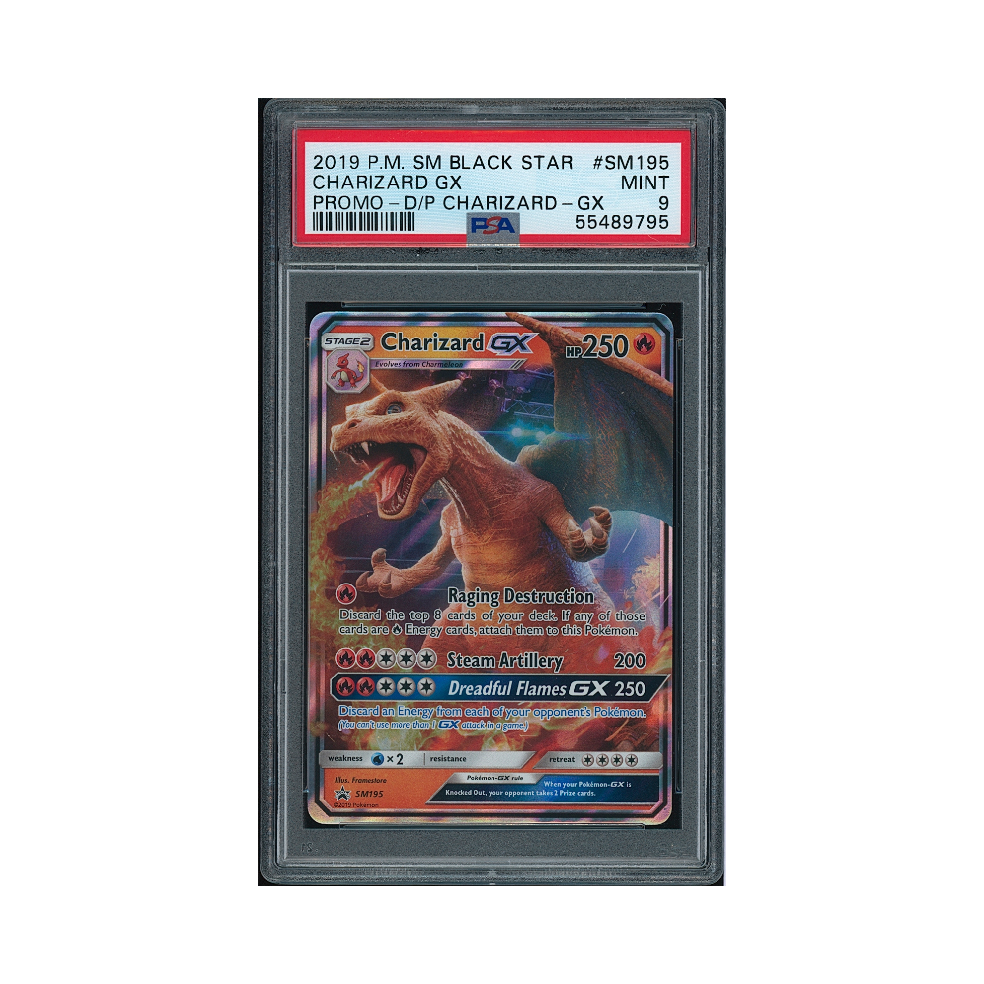 2019 Pokemon SM Black Star Promo Charizard GX #SM195 PSA 9