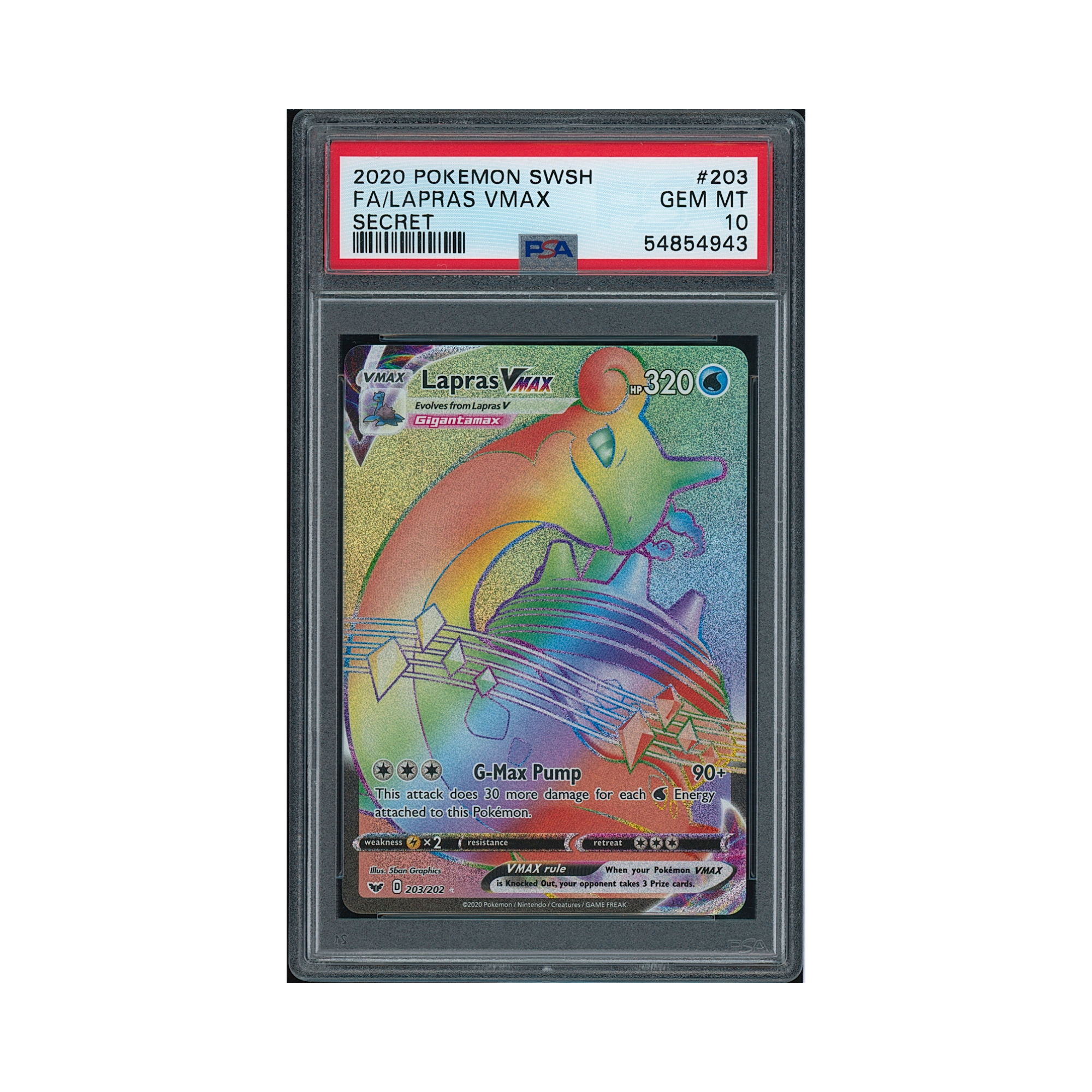 2020 Pokemon Sword & Shield Lapras VMAX #203 PSA 10 – Common Lands