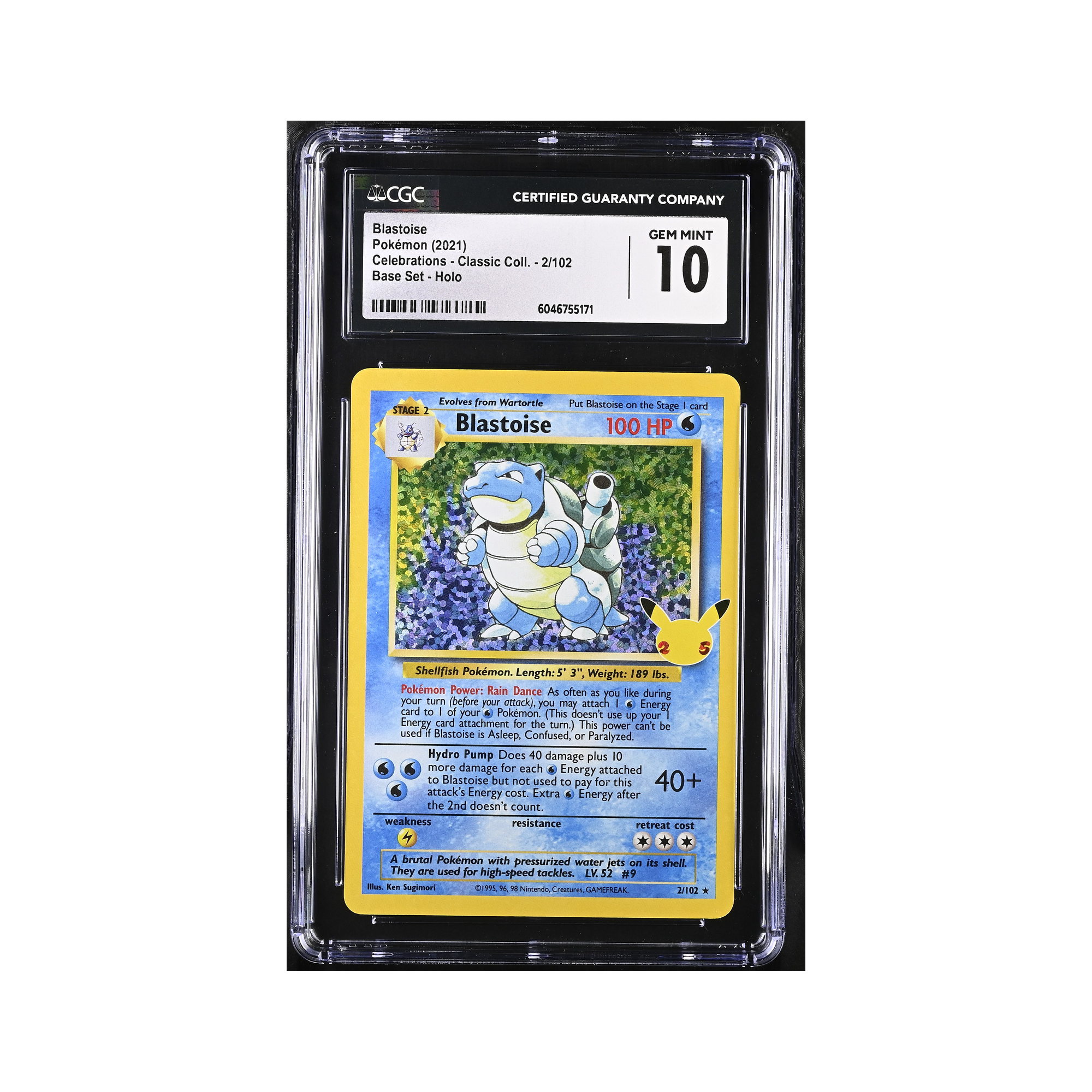 Blastoise 2021 Pokemon Celebrations Classic Collection #2 PSA Authenticated 10 Card