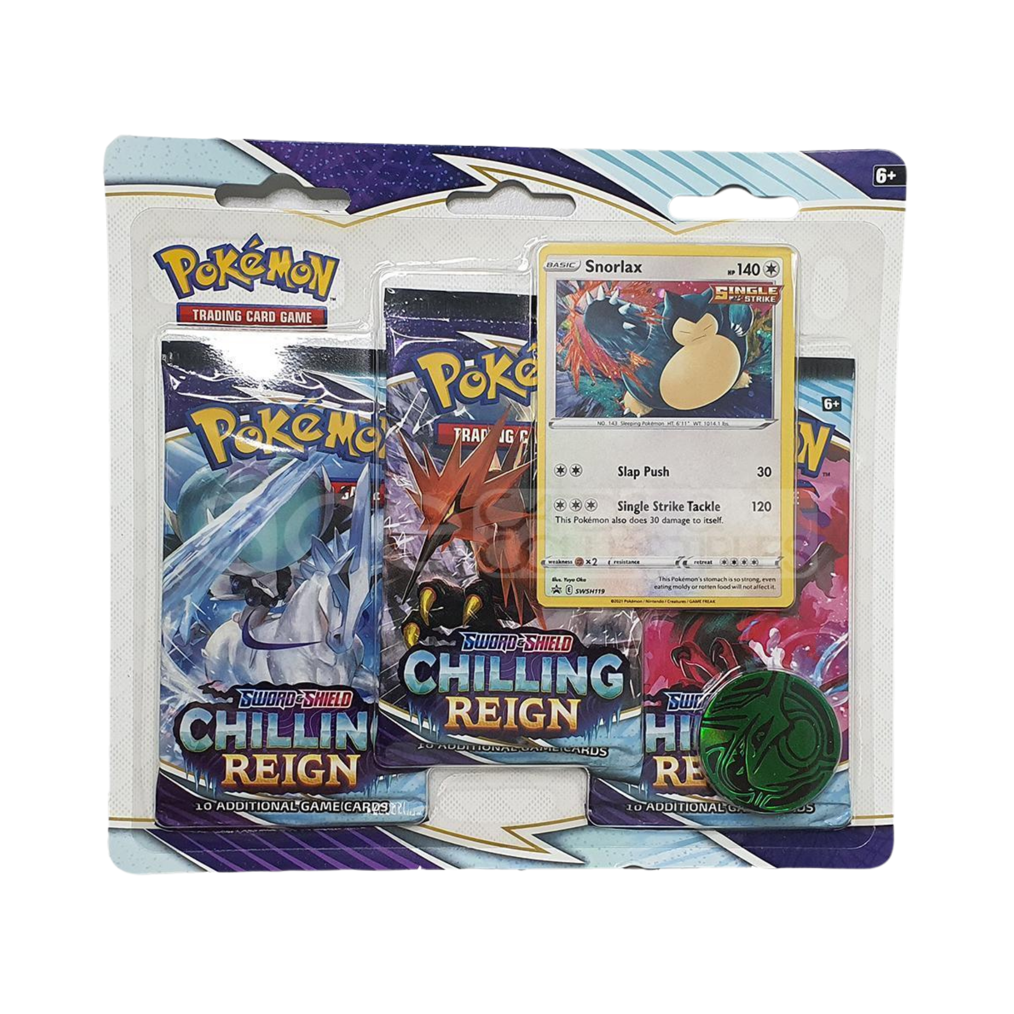 Chilling Reign 3 Pack Blister [Snorlax] – Common Lands