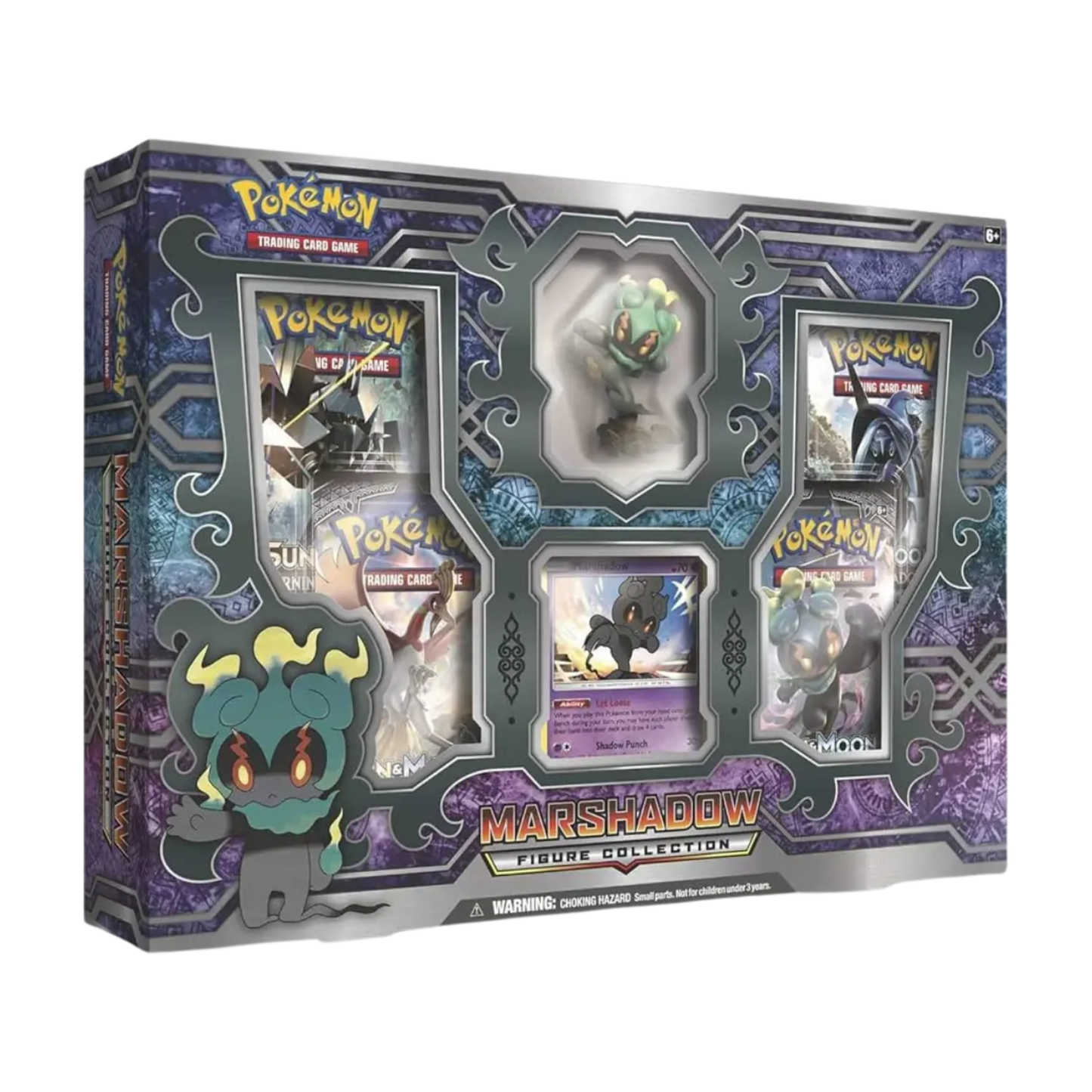Sealed Pokémon Marshadow Figure Collection with foil promo card, collectible figure, and 4 booster packs