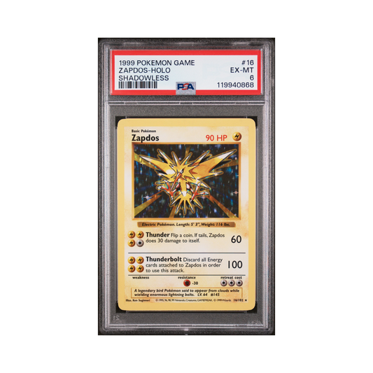 1999 Pokemon Game Zapdos Shadowless #16 PSA 6