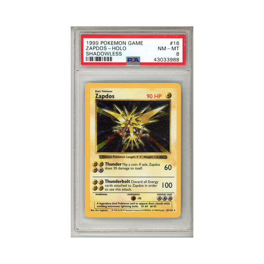 1999 Pokemon Base Zapdos #16 PSA 8
