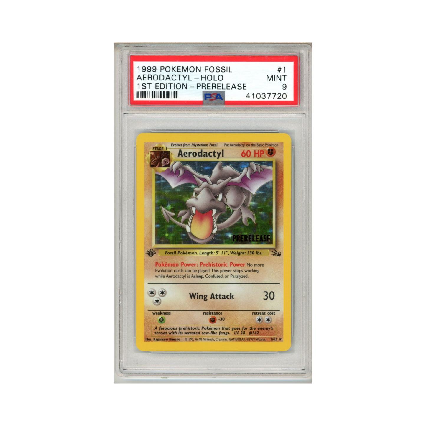1999 Pokemon Fossil Aerodactyl #1 PSA 9