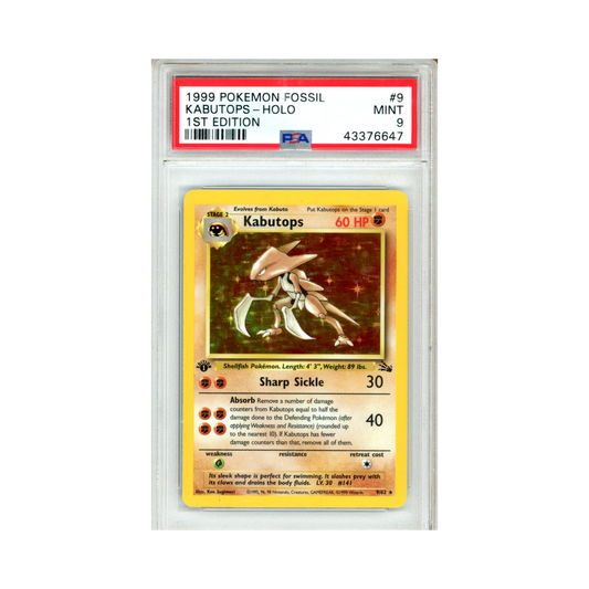 1999 Pokemon Fossil Kabutops #9 PSA 9