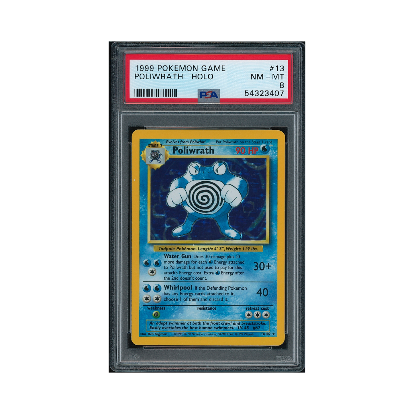 1999 Pokemon Game Poliwrath #13 PSA 8