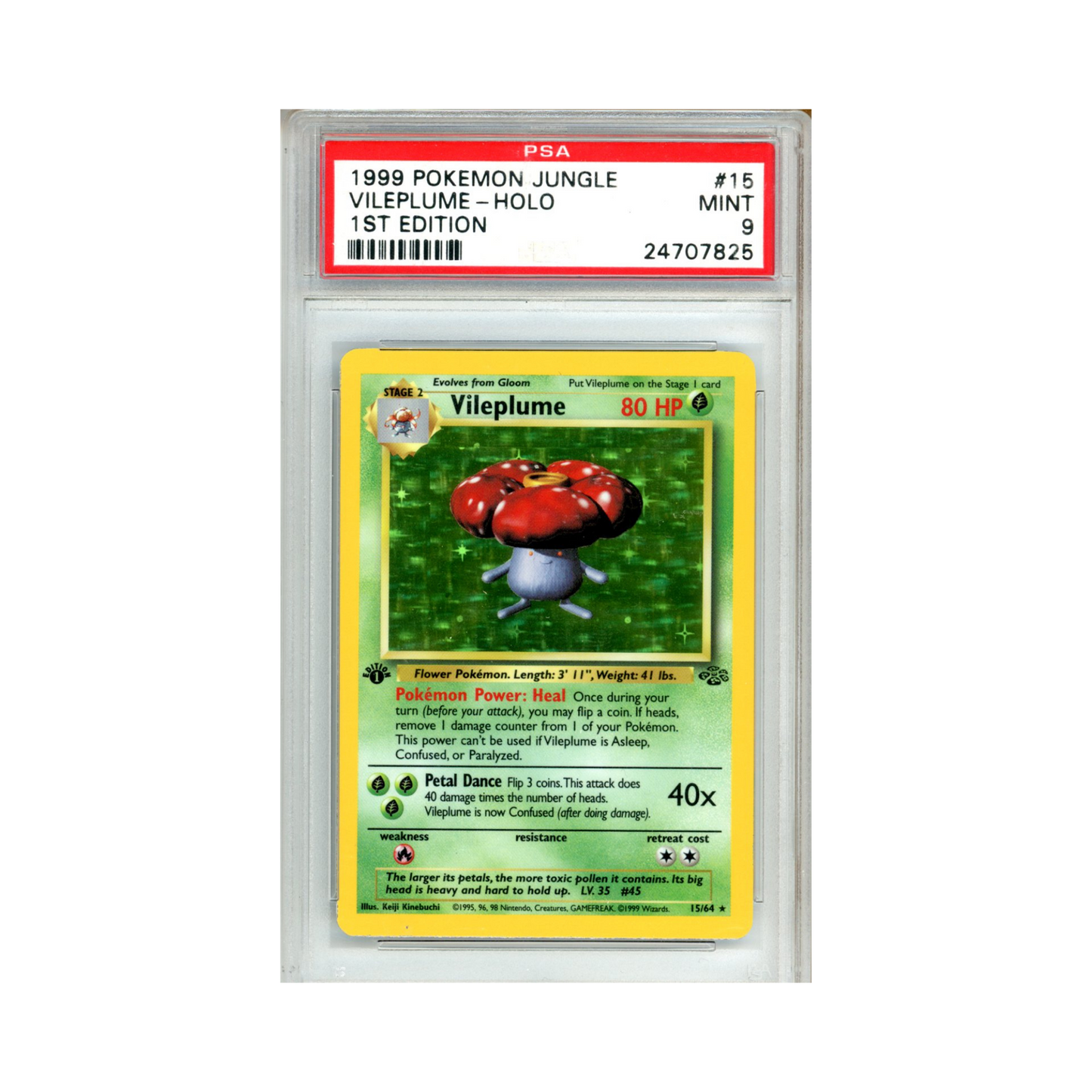 1999 Pokemon Jungle Vileplume #15 PSA 9