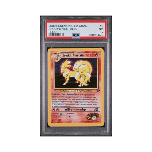 2000 Pokemon Gym Challenge Brock's Ninetales #3 PSA 7