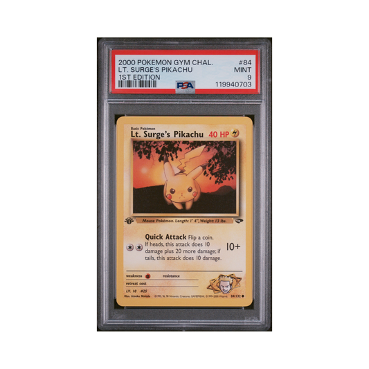 2000 Pokemon Gym Challenge Lt. Surge's Pikachu #84 PSA 9