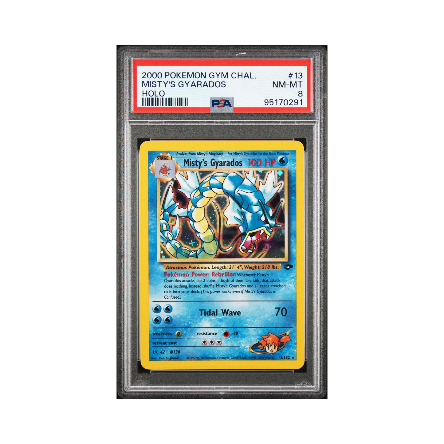 2000 Pokemon Gym Challenge Misty's Gyarados #13 PSA 8