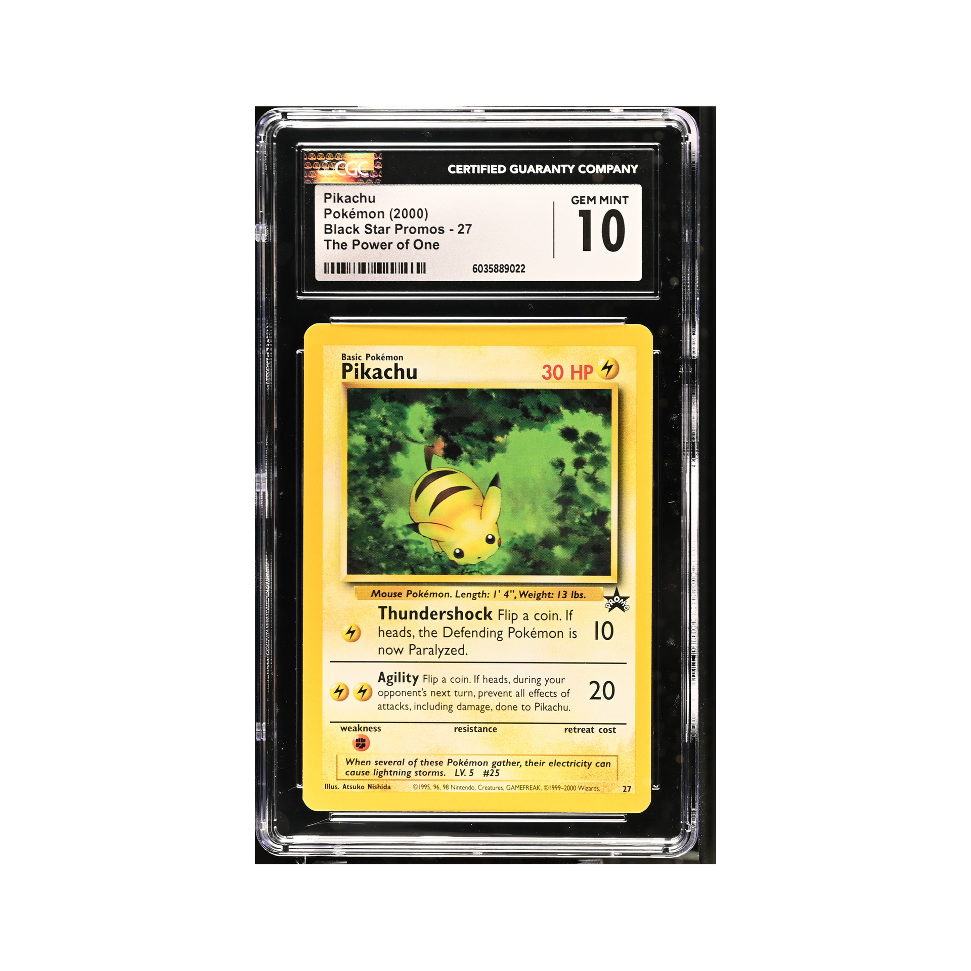 pokemon 2000 pikachu card Wizards Black Star Promos #27 CGC 10 – Common Lands Slivers - The First Round 1 Promotion Pack Size:60 (Benching either Pokemon ends