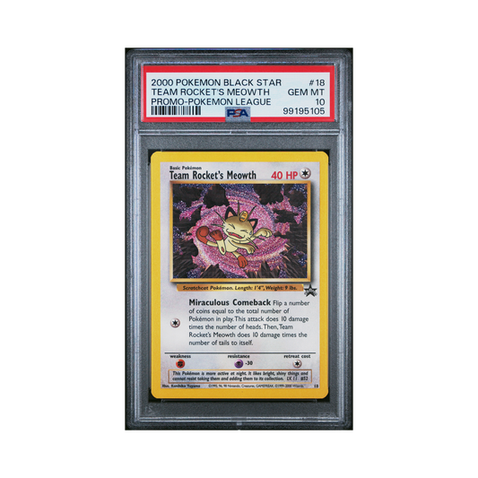 2000 Pokemon Promo Black Star Team Rocket's Meowth #18 PSA 10