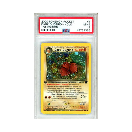 2000 Pokemon Team Rocket Dark Dugtrio #6 PSA 9