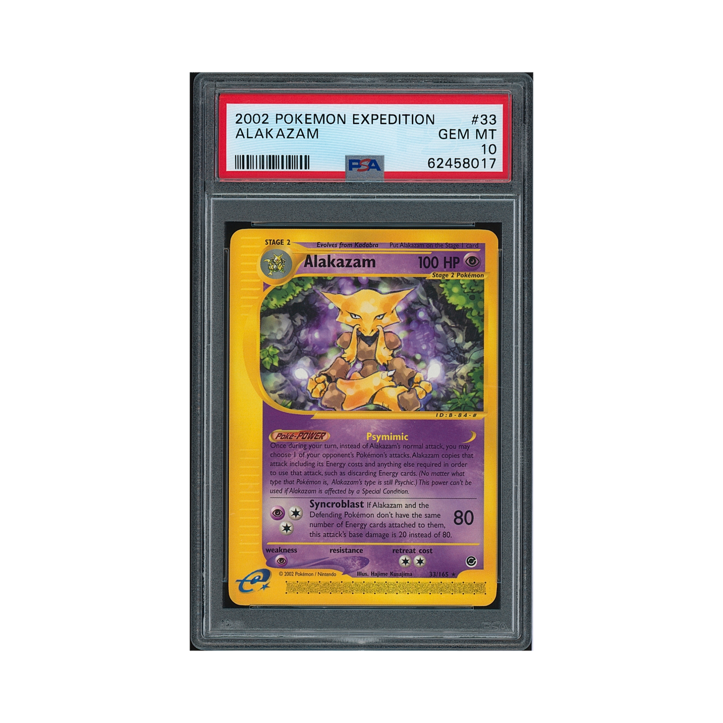 2002 Pokemon Expedition Alakazam #33 PSA 10