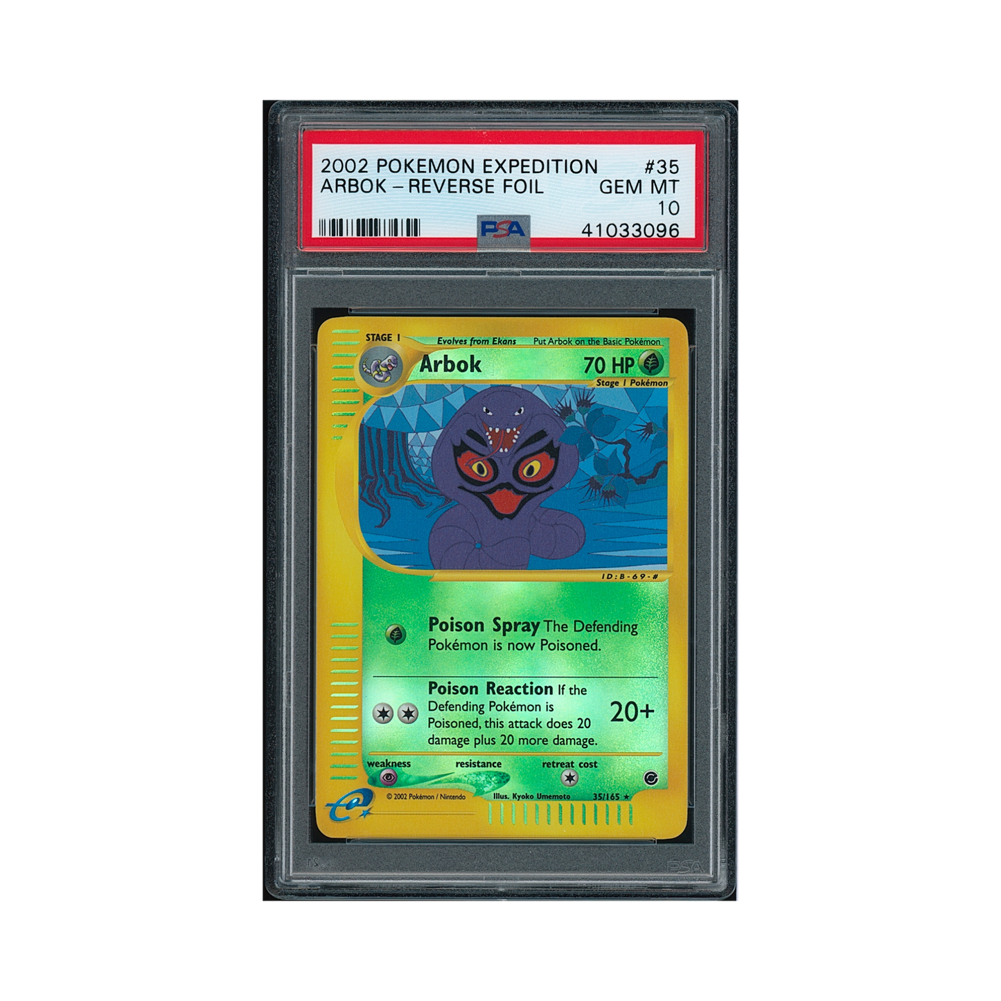 2002 Pokemon Expedition Arbok Reverse-Foil #35 PSA 10