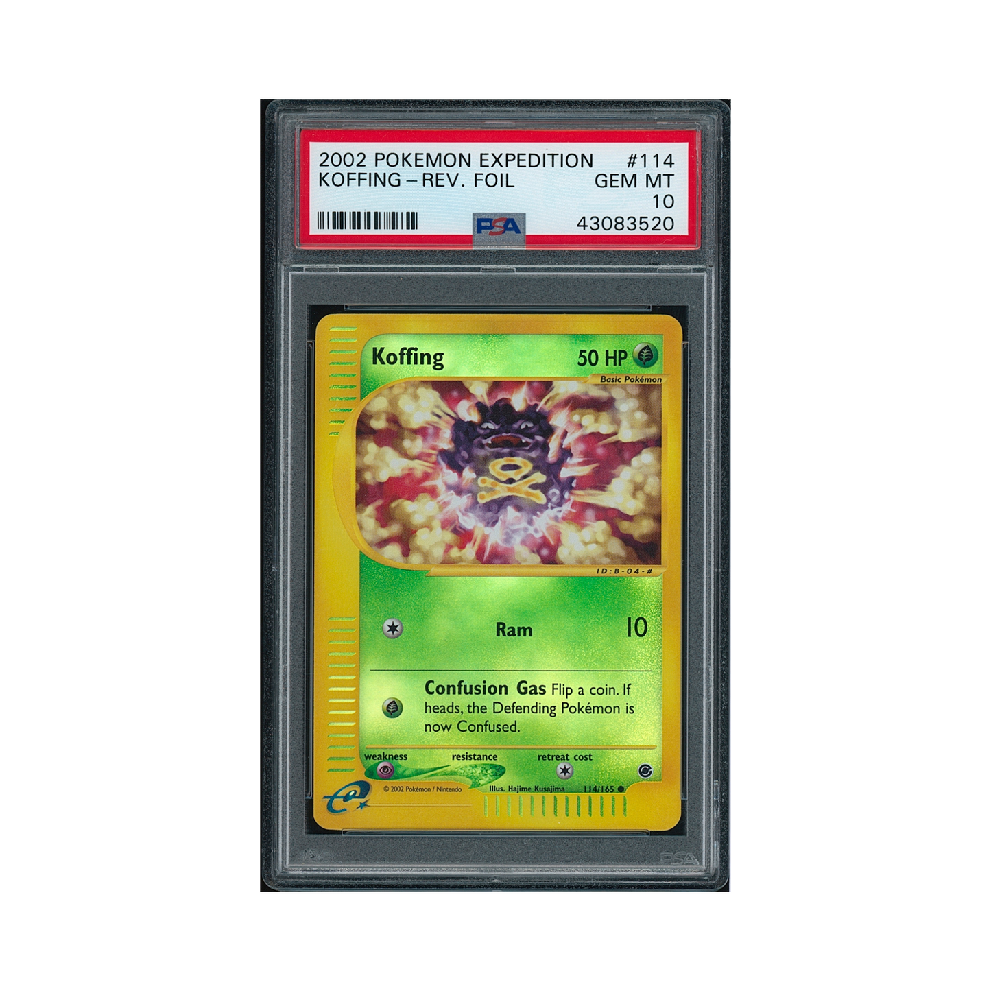 2002 Pokemon Expedition Koffing [Reverse Foil] #114 PSA 10