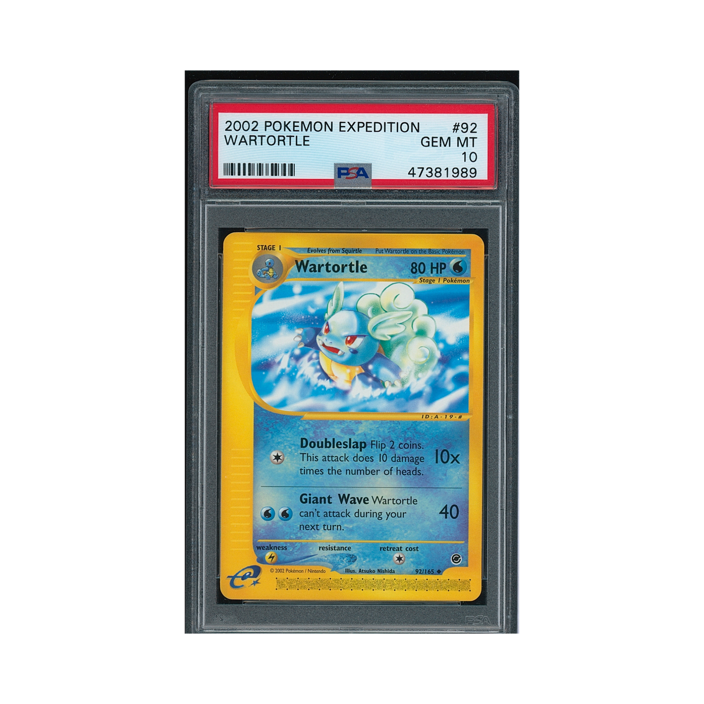 2002 Pokemon Expedition Wartortle #92 PSA 10