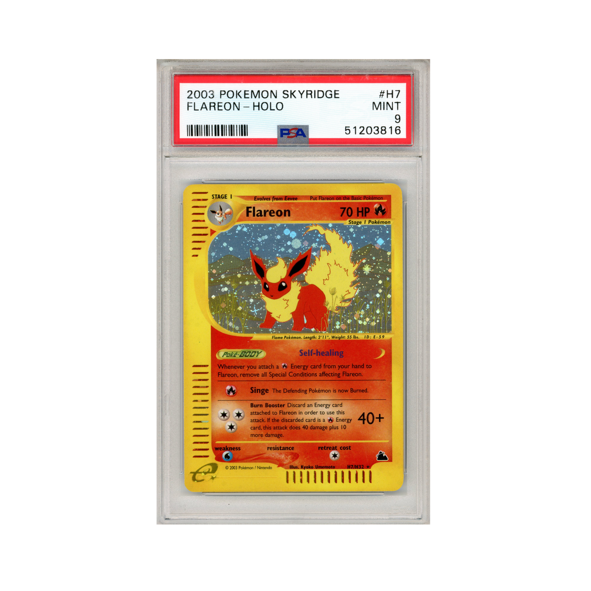 2003 Pokemon Skyridge Flareon #H7 PSA 9