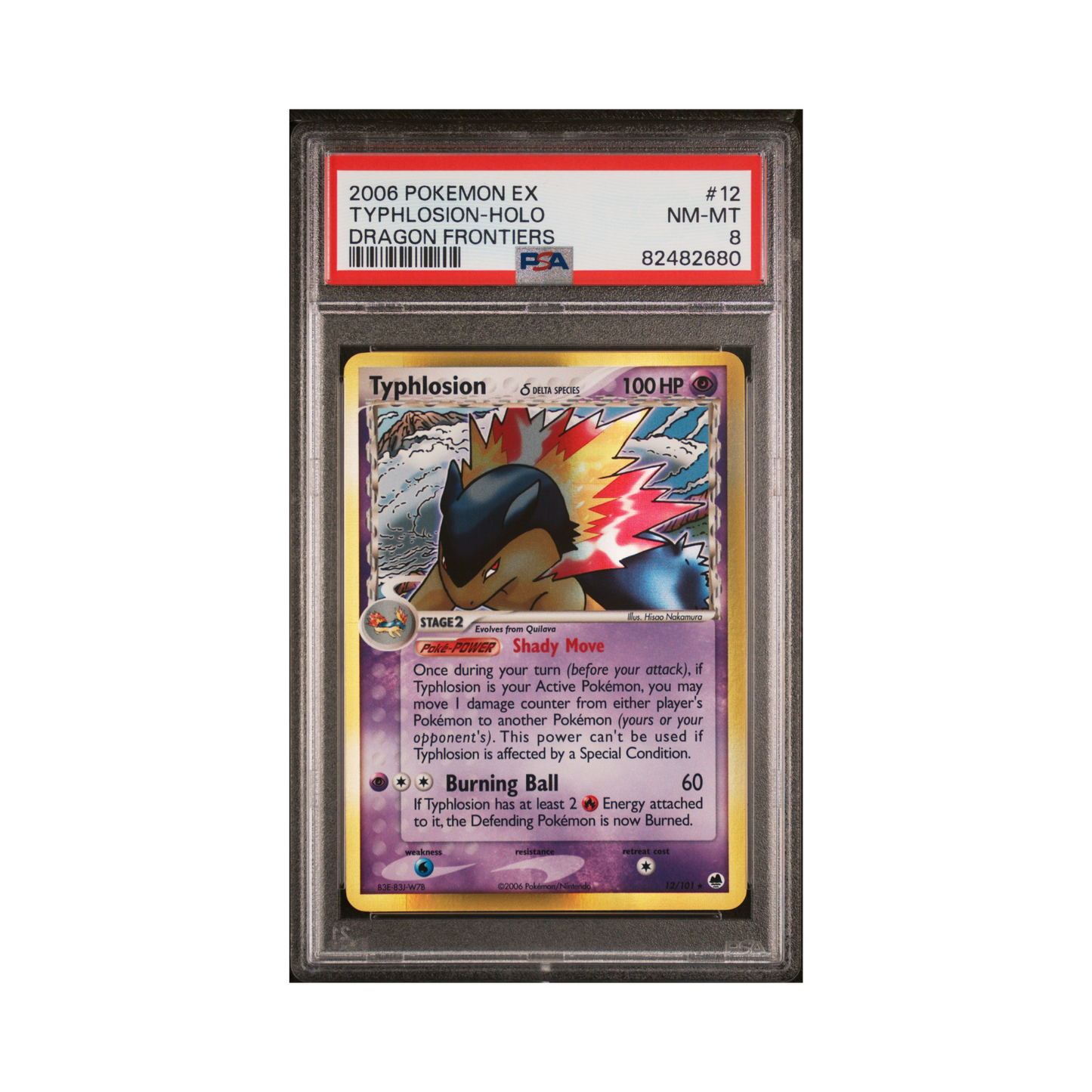 2006 Pokemon EX Dragon Frontiers Typhlosion #12 PSA 8