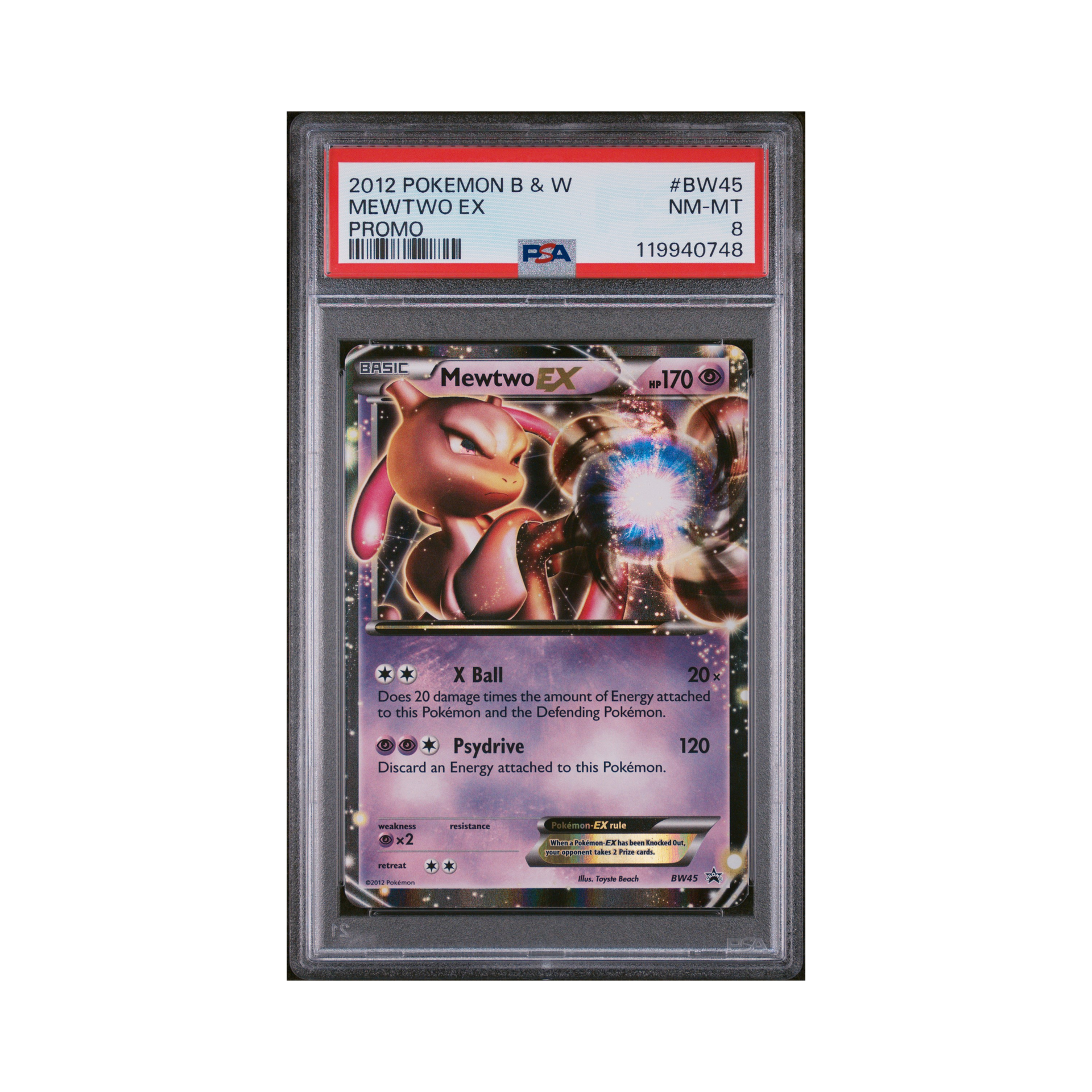 2012 Pokemon Black & White Promo Mewtwo EX #BW45 PSA 8 – Common Lands