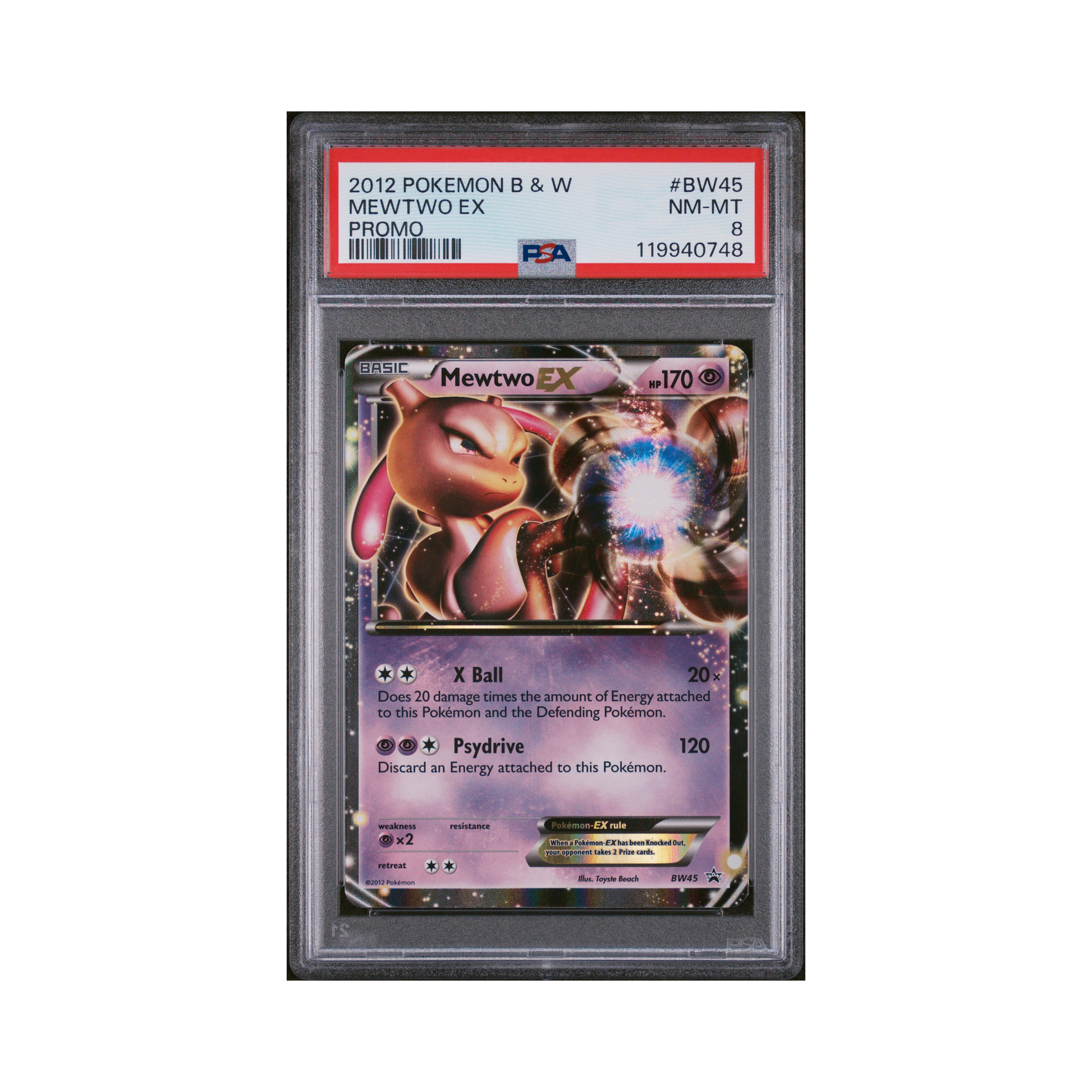 2012 Pokemon Black & White Promo Mewtwo EX #BW45 PSA 8
