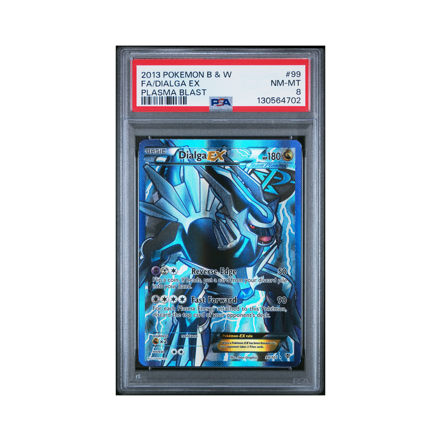 2013 Pokemon Black & White Plasma Blast Dialga EX #99 PSA 8