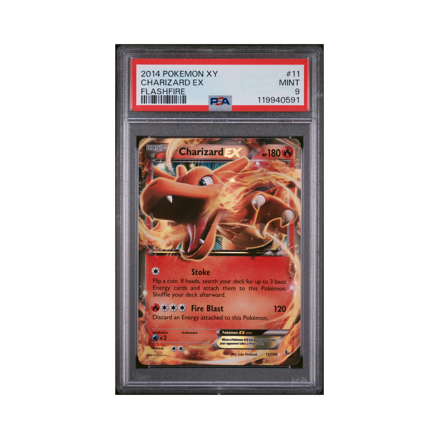 2014 Pokemon XY Flashfire Charizard EX #11 PSA 9