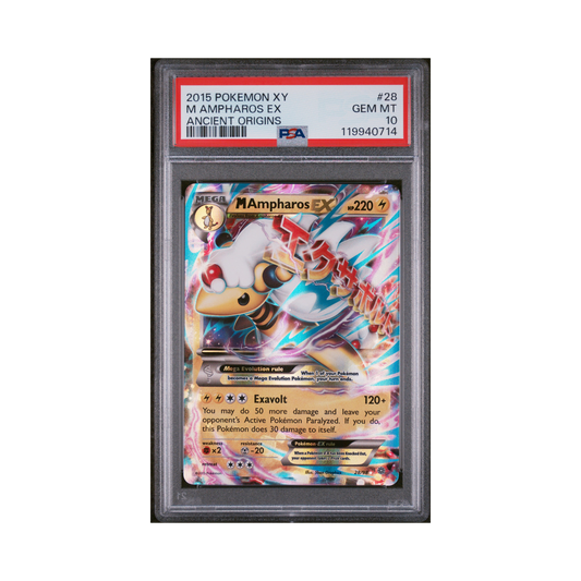 2015 Pokemon XY Ancient Origins M Ampharos EX #28 PSA 10