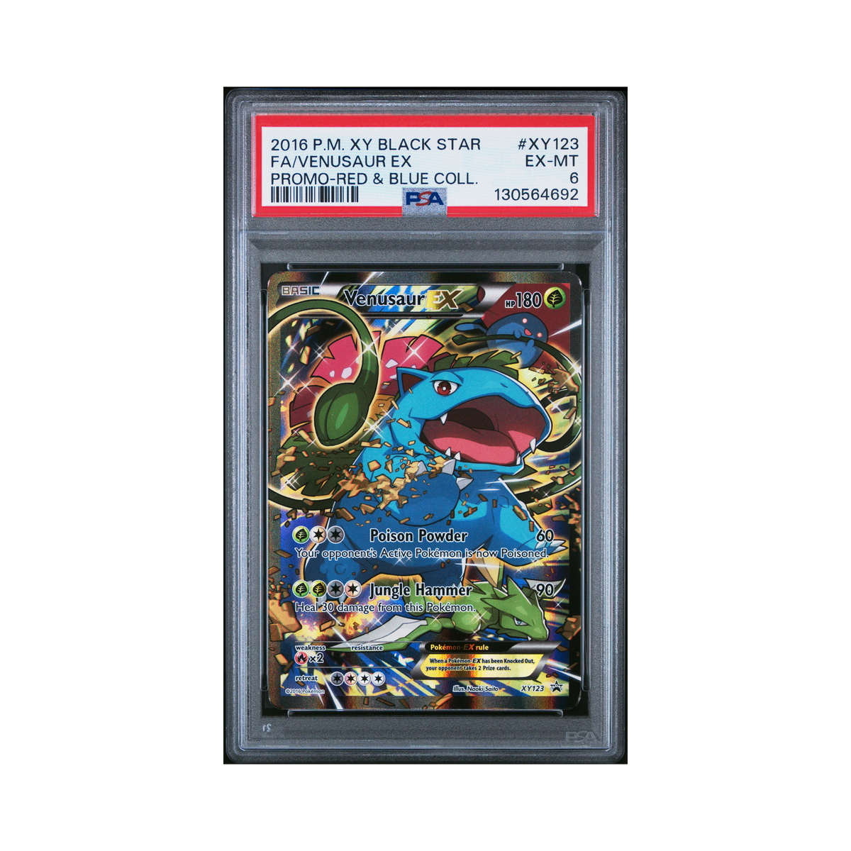 2016 Pokemon XY Black Star Promo Venusaur EX #XY123 PSA 6