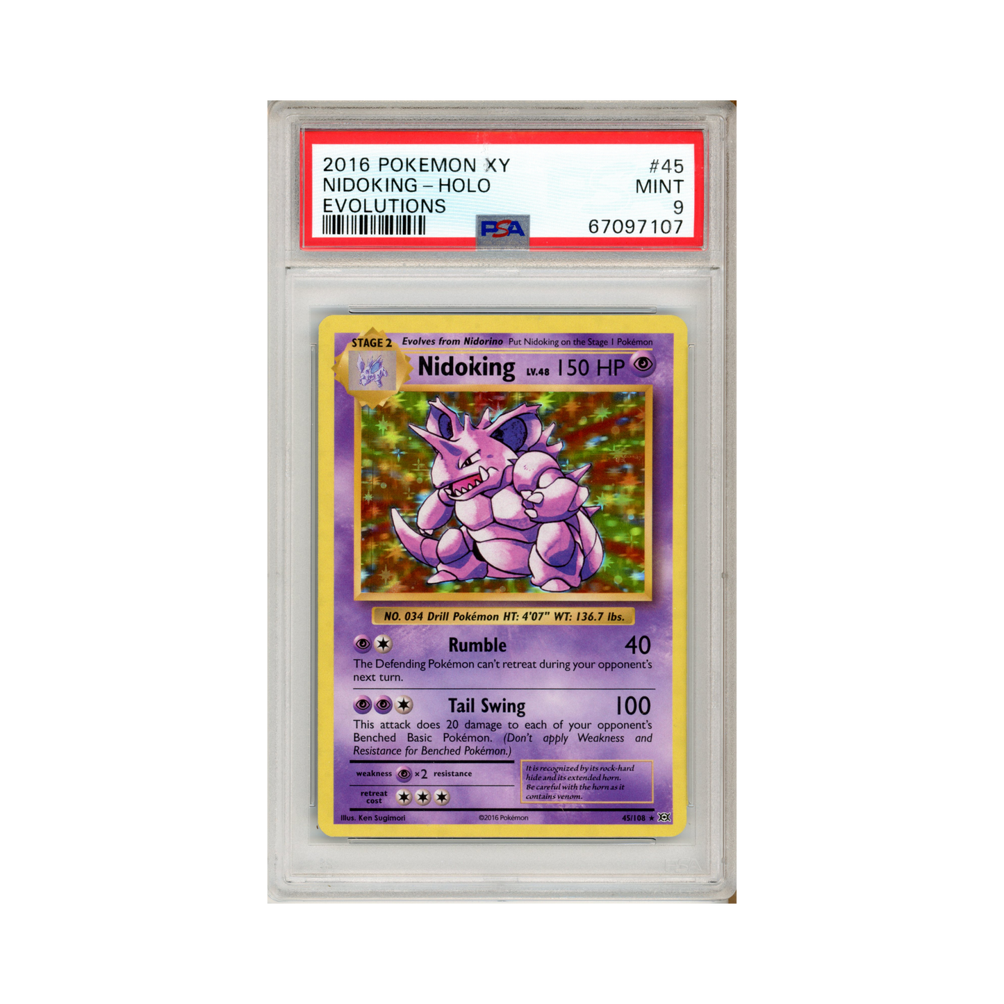 2016 Pokemon Evolutions Nidoking #45 PSA 9
