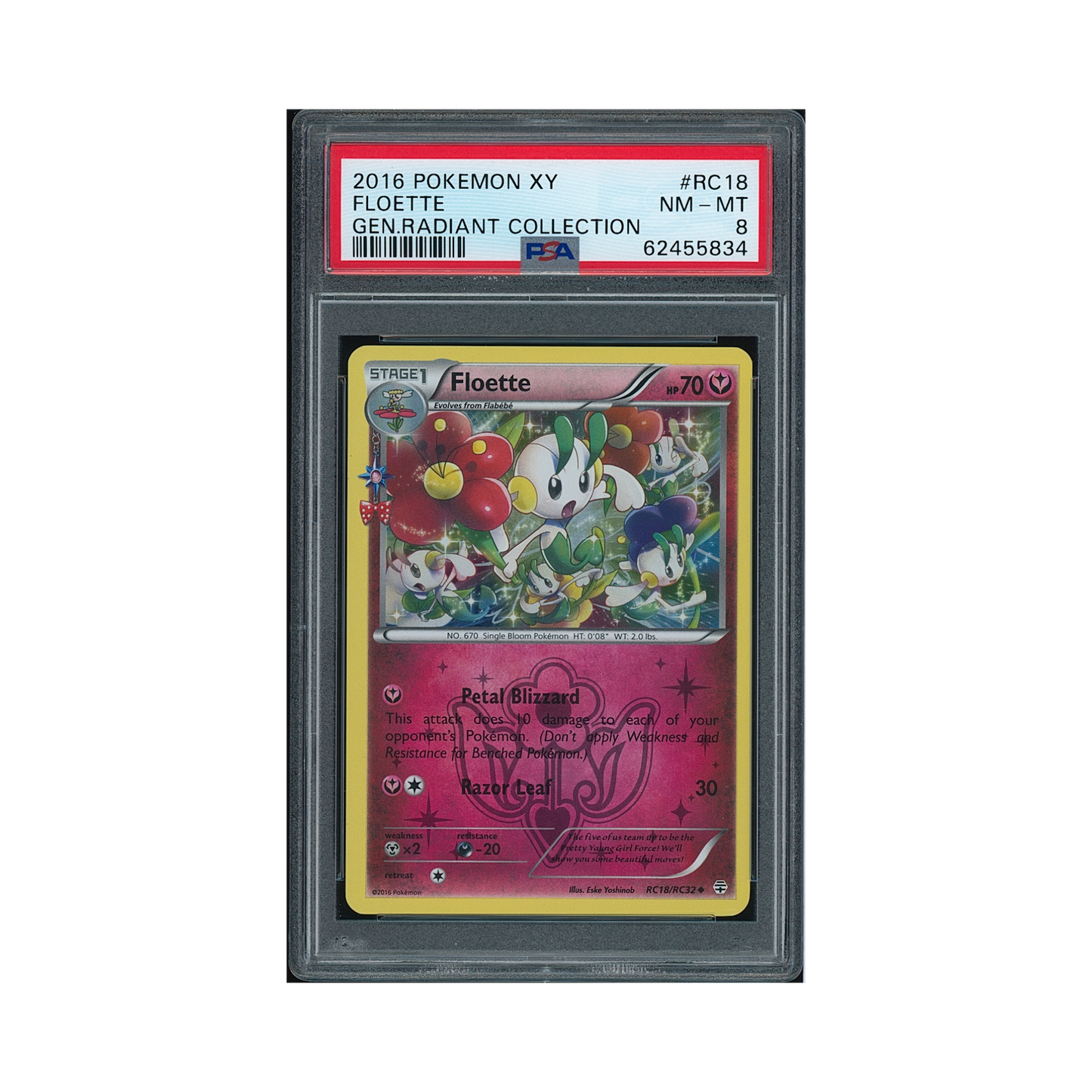 2016 Pokemon XY Generations – Radiant Collection Floette #RC18 PSA 8