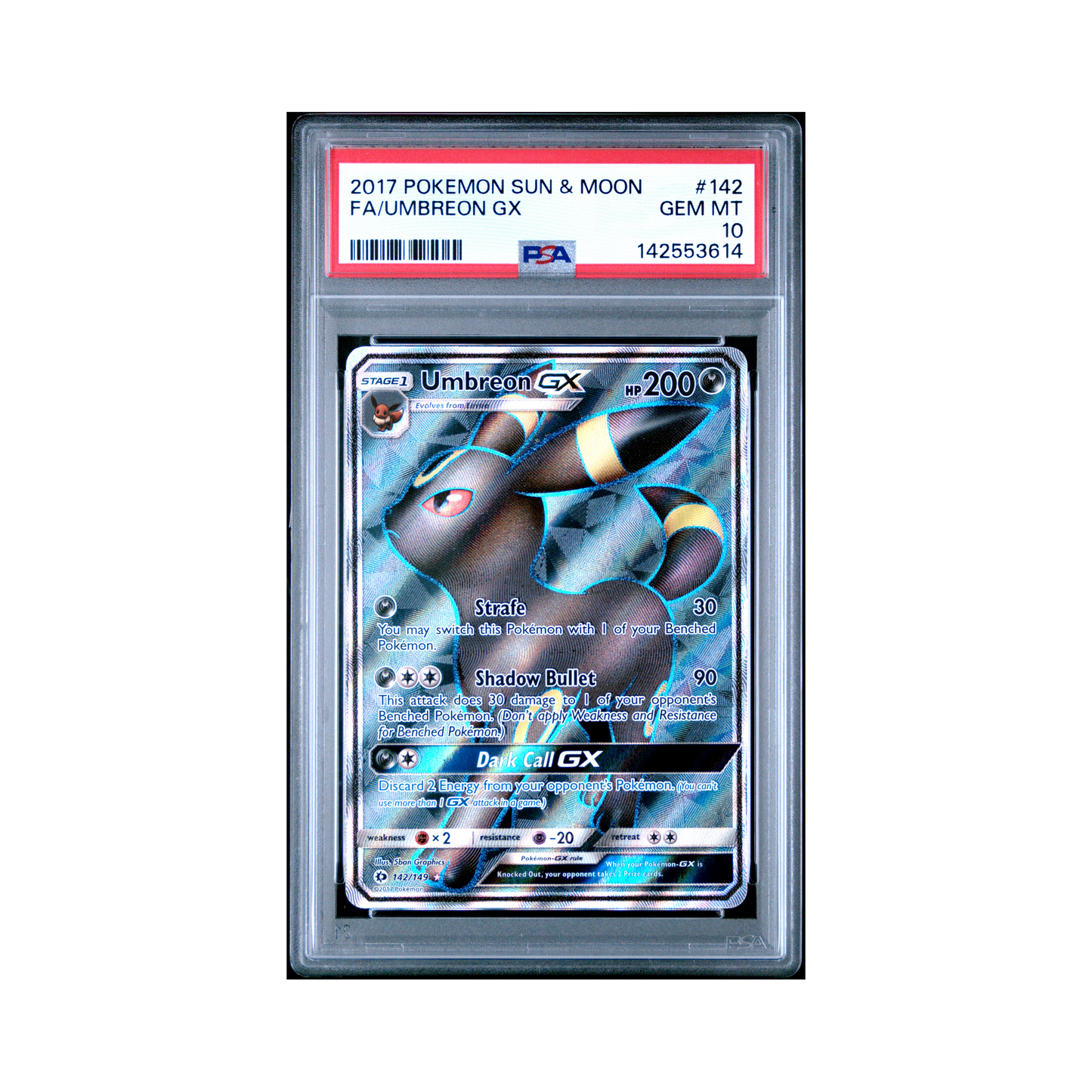 2017 Pokemon Sun & Moon Umbreon GX #142 PSA 10