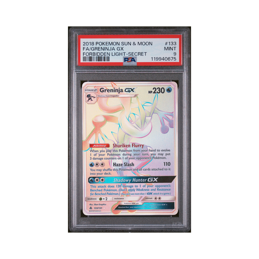 2018 Pokemon Sun & Moon Forbidden Light Greninja GX #133 PSA 9
