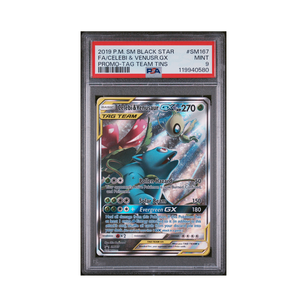 2019 Pokemon SM BSP Celebi & Venusaur GX #SM167 PSA 9