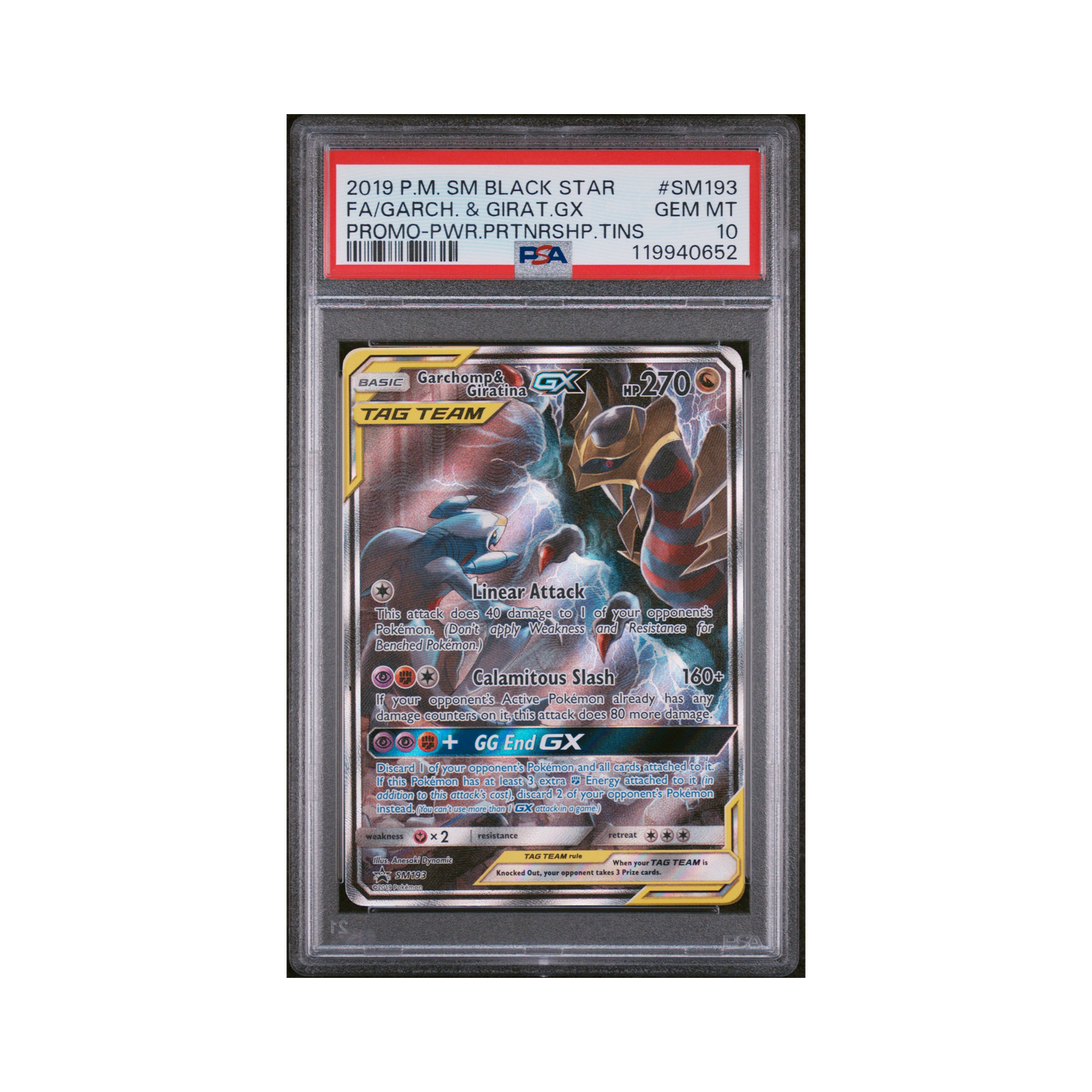 2019 Pokemon SM BSP Garchomp & Giratina GX #SM193 PSA 10