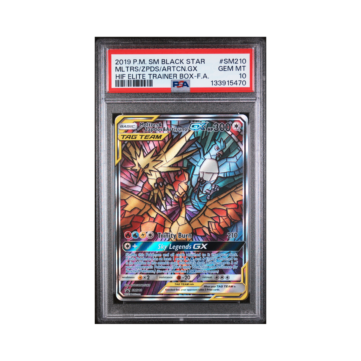 2019 Pokemon SM Black Star Promos Moltres & Zapdos & Articuno-GX #SM210 PSA 10