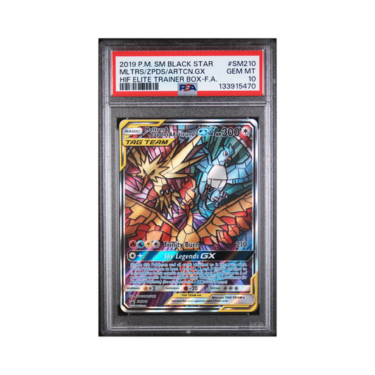 2019 Pokemon SM Black Star Promos Moltres & Zapdos & Articuno-GX #SM210 PSA 10