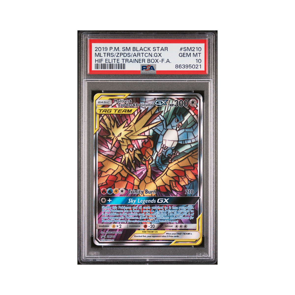 2019 Pokemon SM Black Star Promos Moltres & Zapdos & Articuno-GX #SM210 PSA 10