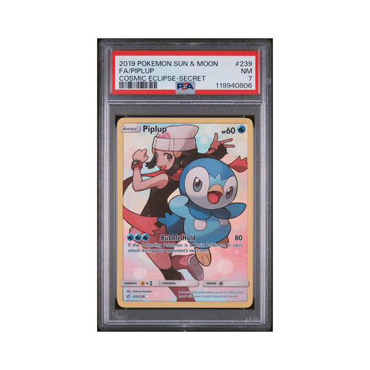 2019 Pokemon Sun & Moon Cosmic Eclipse Piplup #239 PSA 7