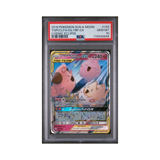 2019 Pokemon SM Cosmic Eclipse Togepi & Cleffa & Igglybuff GX #143 PSA 10