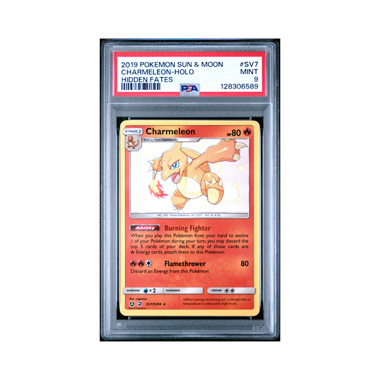 2019 Pokemon Sun & Moon Hidden Fates Charmeleon #SV7 PSA 9