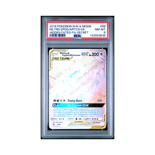 2019 Pokemon Sun & Moon Hidden Fates Mltrs/zpds/artcn.gx #69 PSA 8