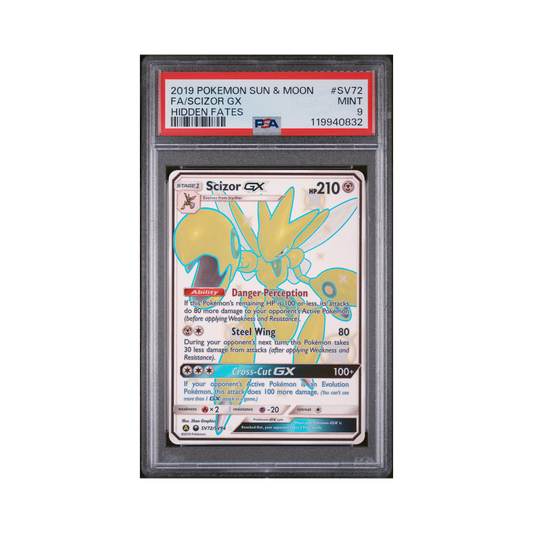 2019 Pokemon Sun & Moon Hidden Fates Scizor GX #SV72 PSA 9