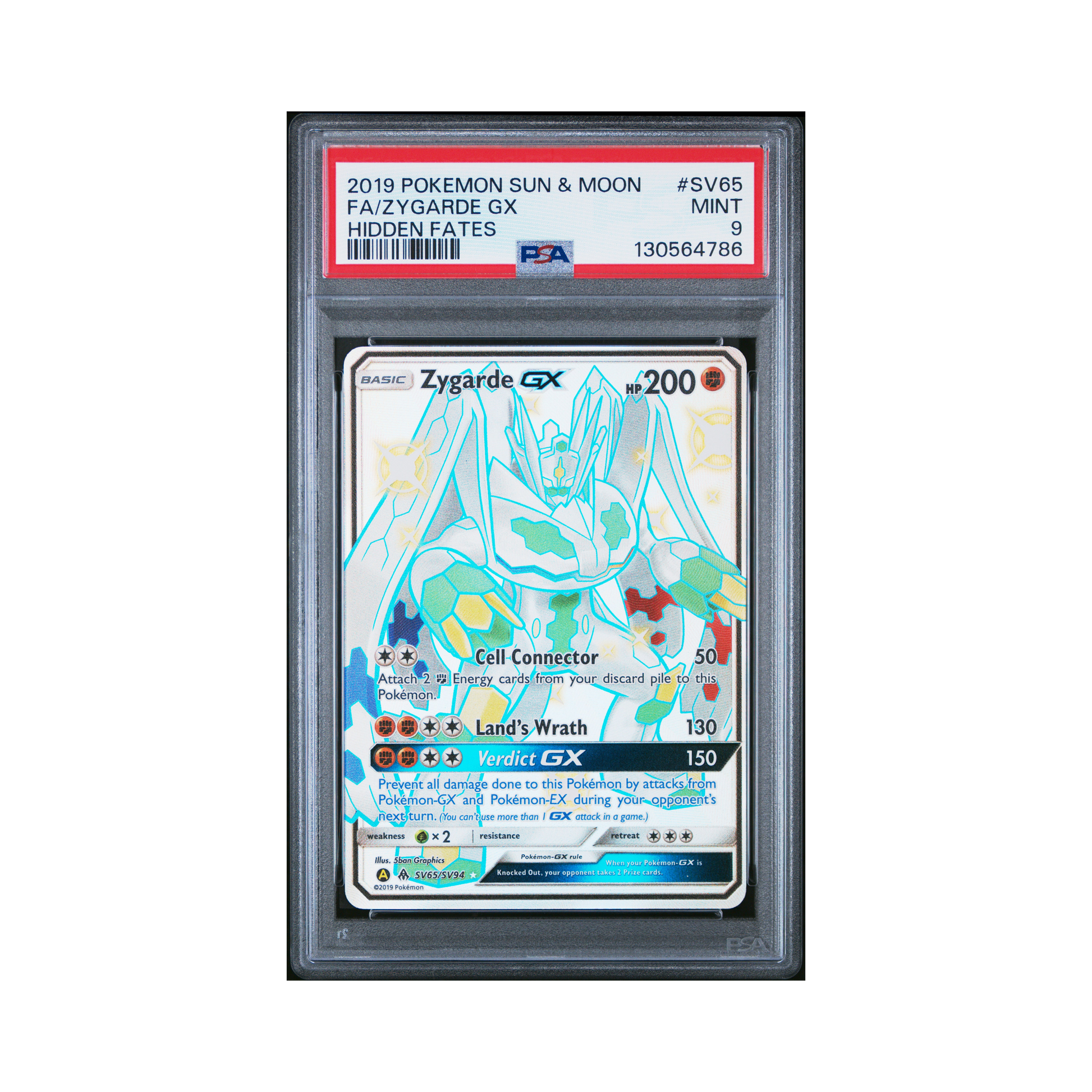 2019 Pokemon Sun & Moon Hidden Fates Zygarde GX #SV65 PSA 9 – Common Lands