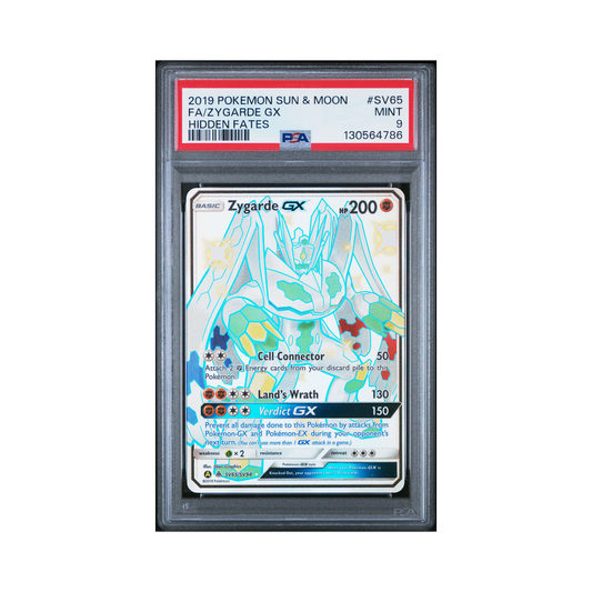 2019 Pokemon Sun & Moon Hidden Fates Zygarde GX #SV65 PSA 9