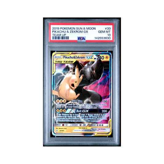 2019 Pokemon Sun & Moon Team Up Pikachu & Zekrom GX #33 PSA 10