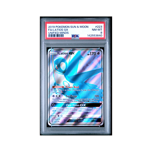 2019 Pokemon Sun & Moon Unified Minds Latios GX #223 PSA 8