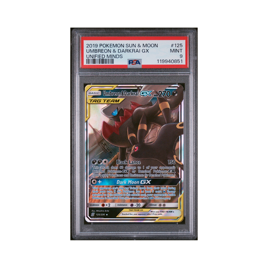 2019 Pokemon Sun & Moon Unified Minds Umbreon & Darkrai GX #125 PSA 9