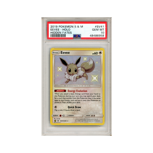 2019 Pokemon Hidden Fates Shiny Vault Eevee #SV41 PSA 10