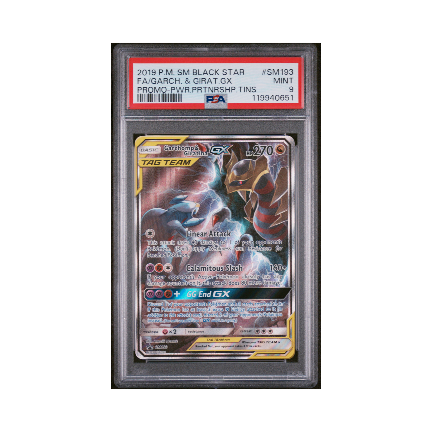 2019 Pokemon SM BSP Garchomp & Giratina BX #SM193 PSA 9